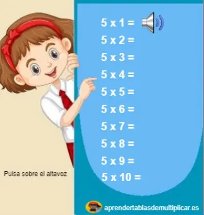 tabla del 5 con voz