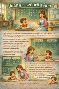Cuento tablas de multiplicar Juan y la Señorita Ana