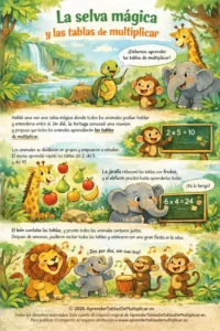 Cuento tablas de multiplicar La Selva Mágica