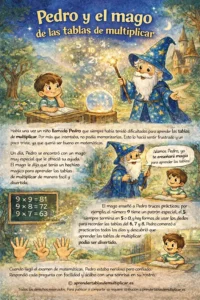 Cuento tablas de multiplicar Pedro y el Mago