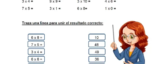 ejercicios tablas de multiplicar del 1 al 10